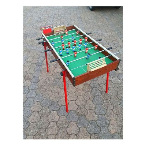 BABYFOOT PLIANT Monneret FRANCE tradition des jeux anciens rouge démontable 4 pieds métalliques structure CADRE bois fond tige inox joueurs score compteur but 120X80 cm rangement à plat facile rapid