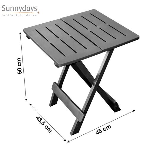 Le Plastik - Table Pliante "Adige" Gris Anthracite 44x44xh50cm