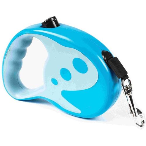 Laisse Avec Sangle Rétractable, Nylon 5 M, Poignée Pp, Pour Chien Maximum 20 Kg, Bleu - Zamibo