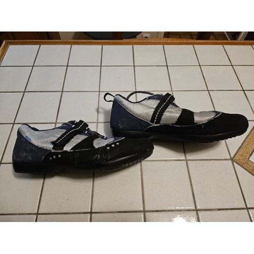 Chaussures Cyclisme À Lacets Noires Grises Et Bleues Décathlon Taille 43