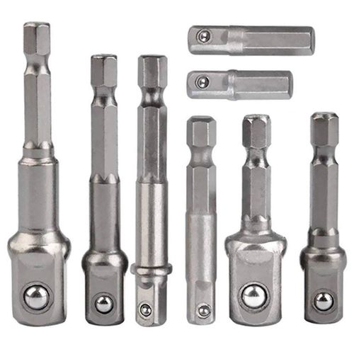 Paquet de 8 1/4 « à 1/4 » 3/8 » 1/2 » adaptateur hexagonal pour perceuse et visseuse sans fil, hw