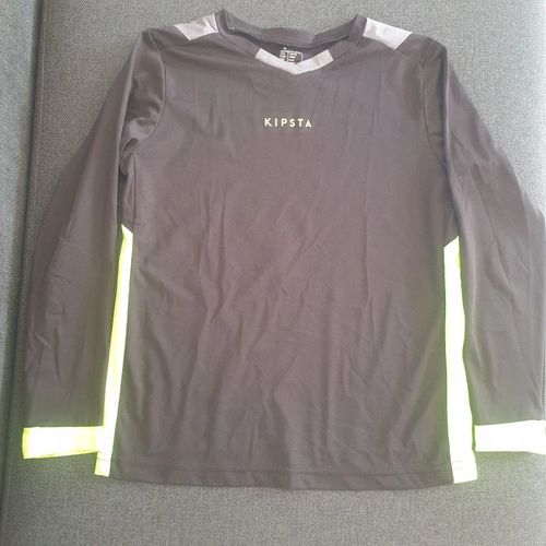 Maillot De Foot Kipsta Decathlon Noir Et Jaune. Manches Longues 8 Ans