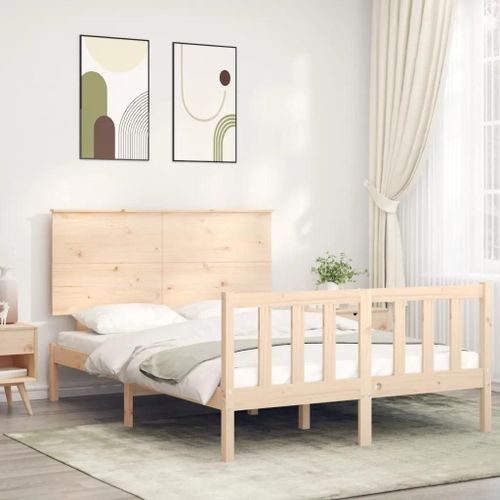 Cadre De Lit Sans Matelas 140x190 Cm Bois De Pin Massif