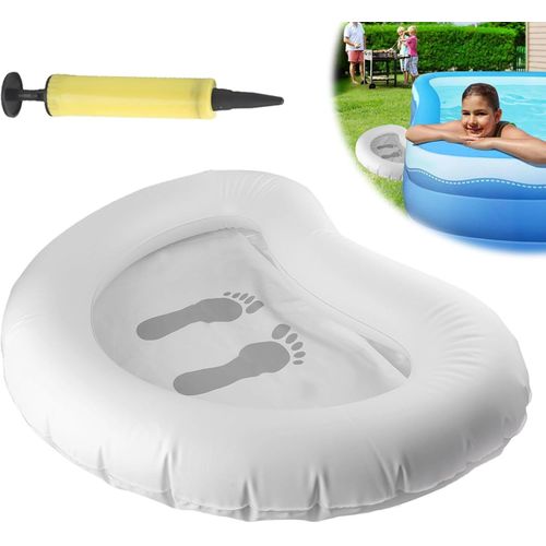 Piscine gonflable - 93 x 73 cm - Gris - Piscine - Bain de pieds gonflable - Pour piscine, spa, jacuzzi ou piscine hors-sol