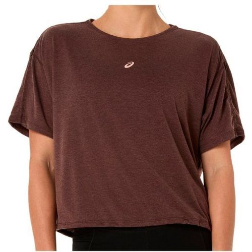 Asics Women's Nagino Run Adjustable S/S Top T-Shirt De Running Taille M, Brun