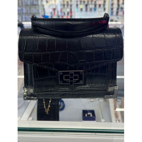 Sac à main The Kooples Emily mini croco noir