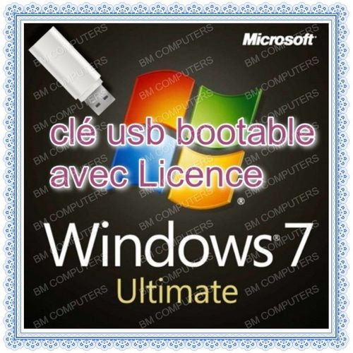 Clé USB bootable d installation Windows 7 INTEGRAL 64 bits avec License