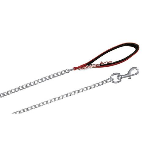Laisse Chien Métal 110 Cm 2 Mm Poignée Nylon